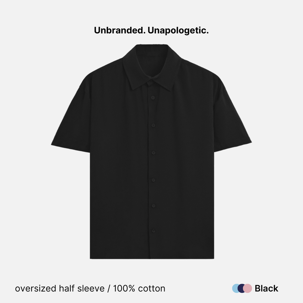 Oversized Fit Cotton Unisex Half Sleeve Shirt - 240 GSM