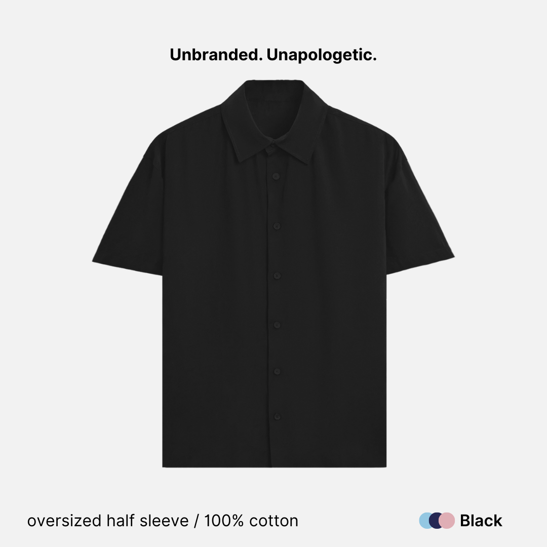 Oversized Fit Cotton Unisex Half Sleeve Shirt - 240 GSM