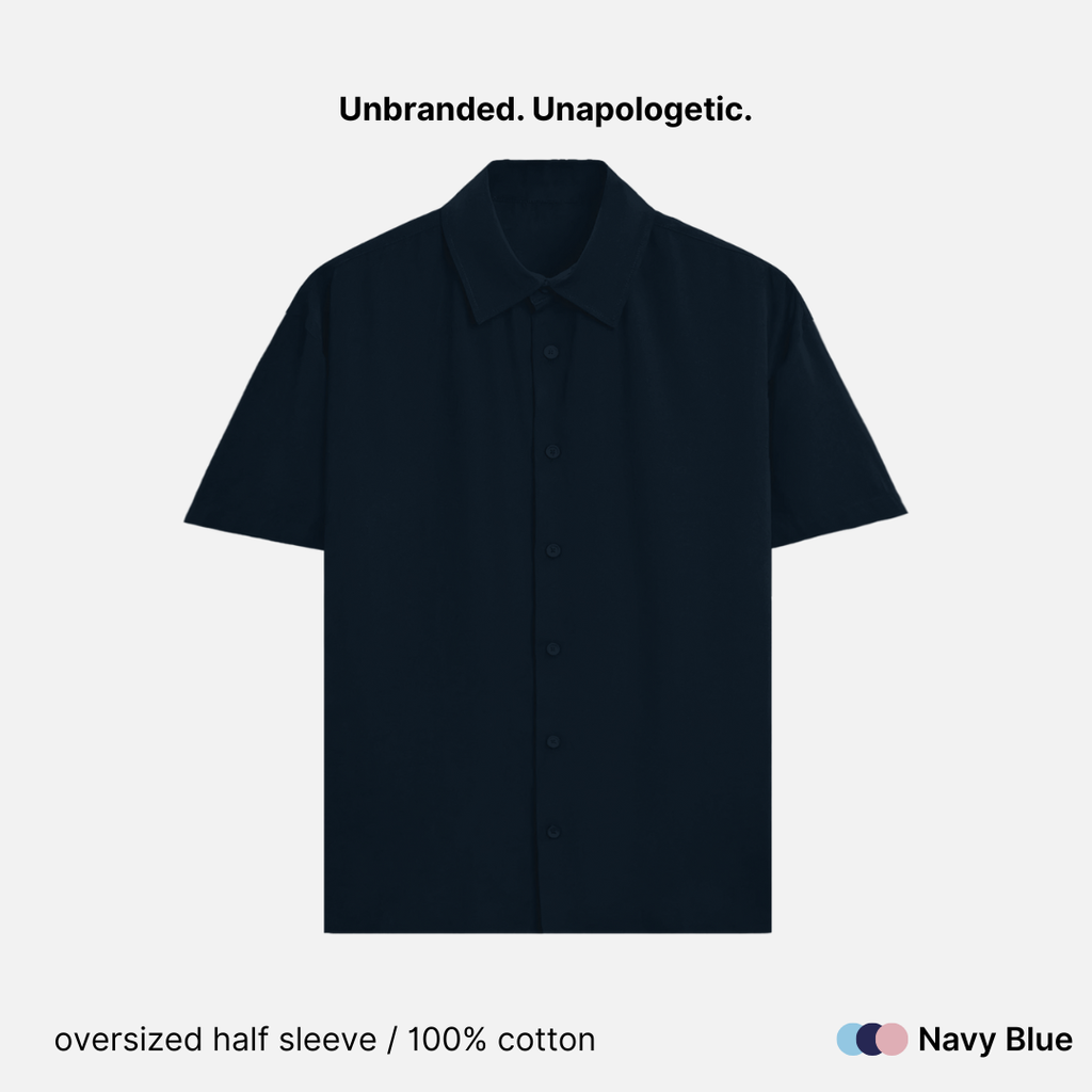 Oversized Fit Cotton Unisex Half Sleeve Shirt - 240 GSM