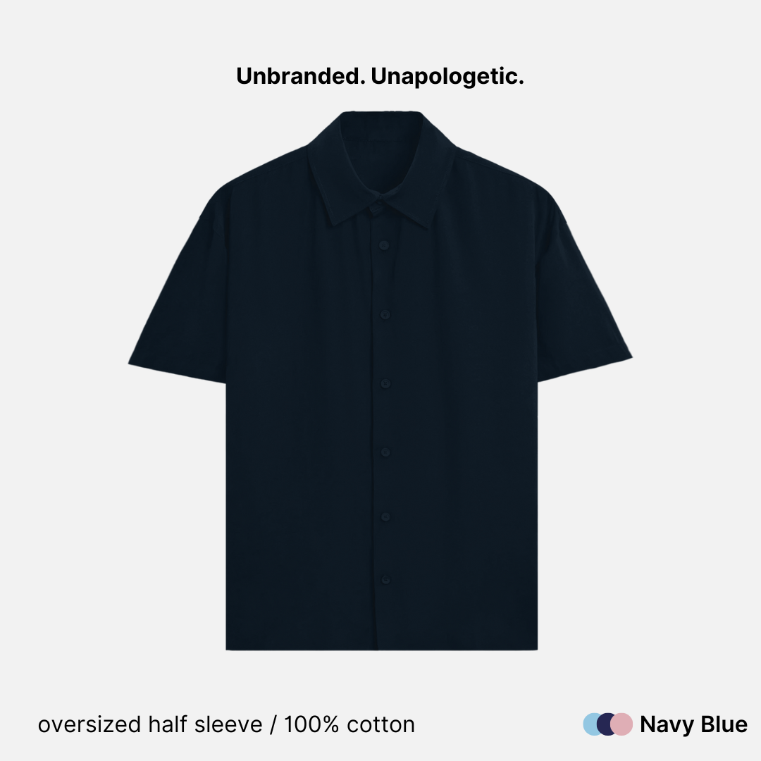 Oversized Fit Cotton Unisex Half Sleeve Shirt - 240 GSM