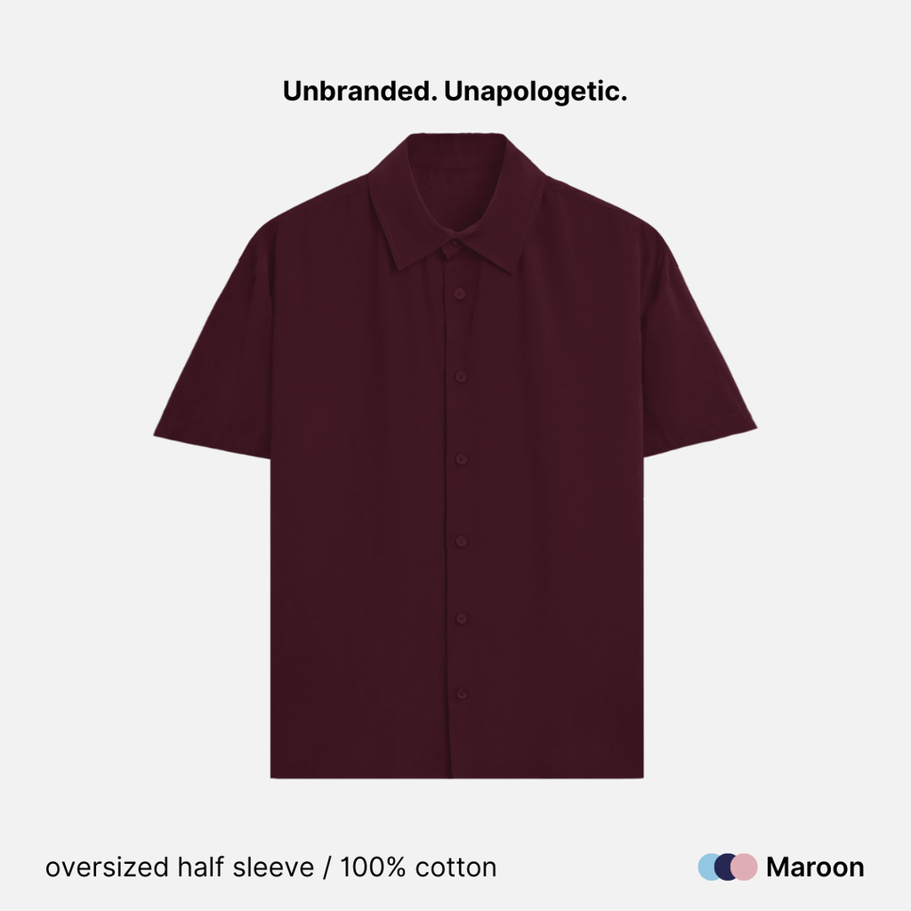 Oversized Fit Cotton Unisex Half Sleeve Shirt - 240 GSM