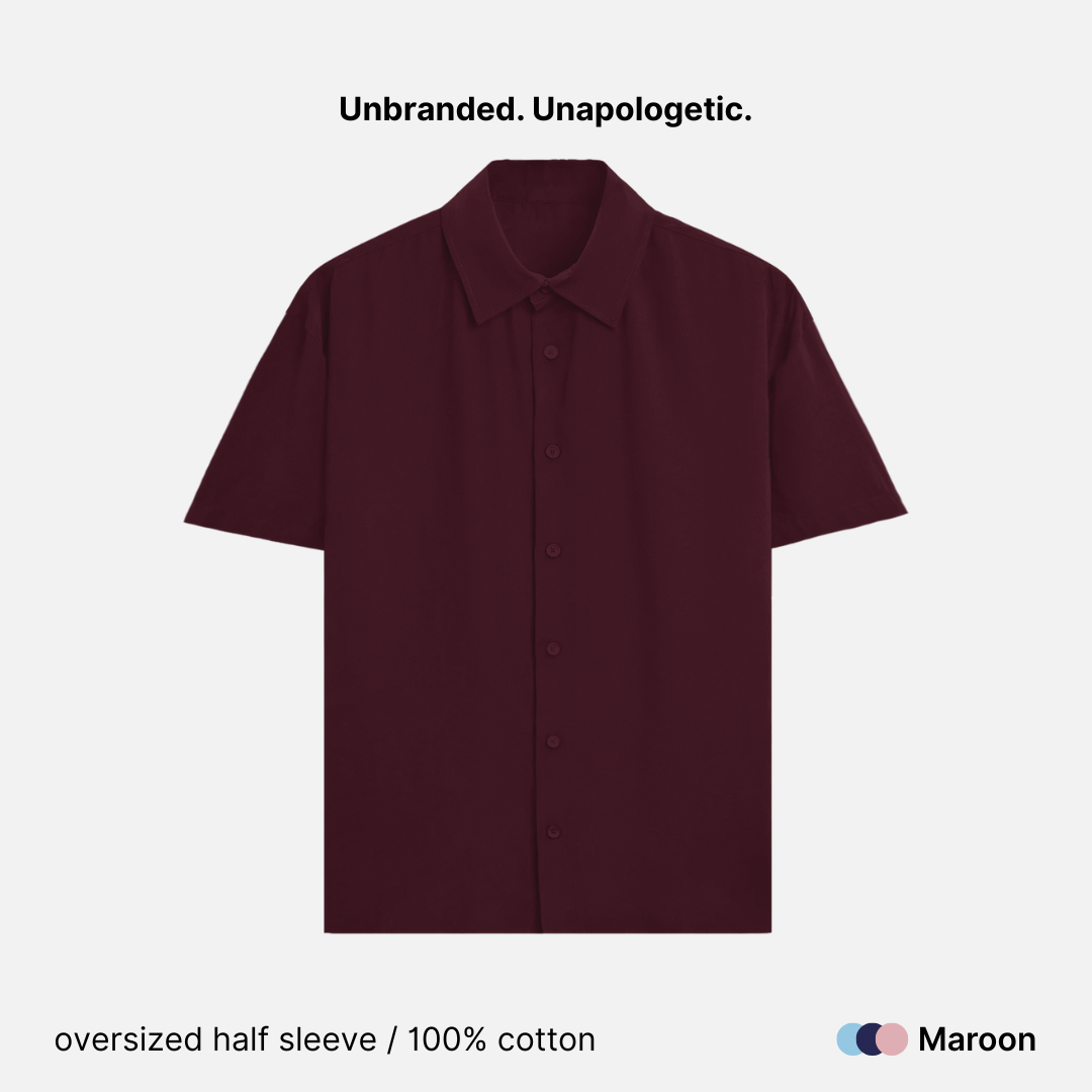 Oversized Fit Cotton Unisex Half Sleeve Shirt - 240 GSM
