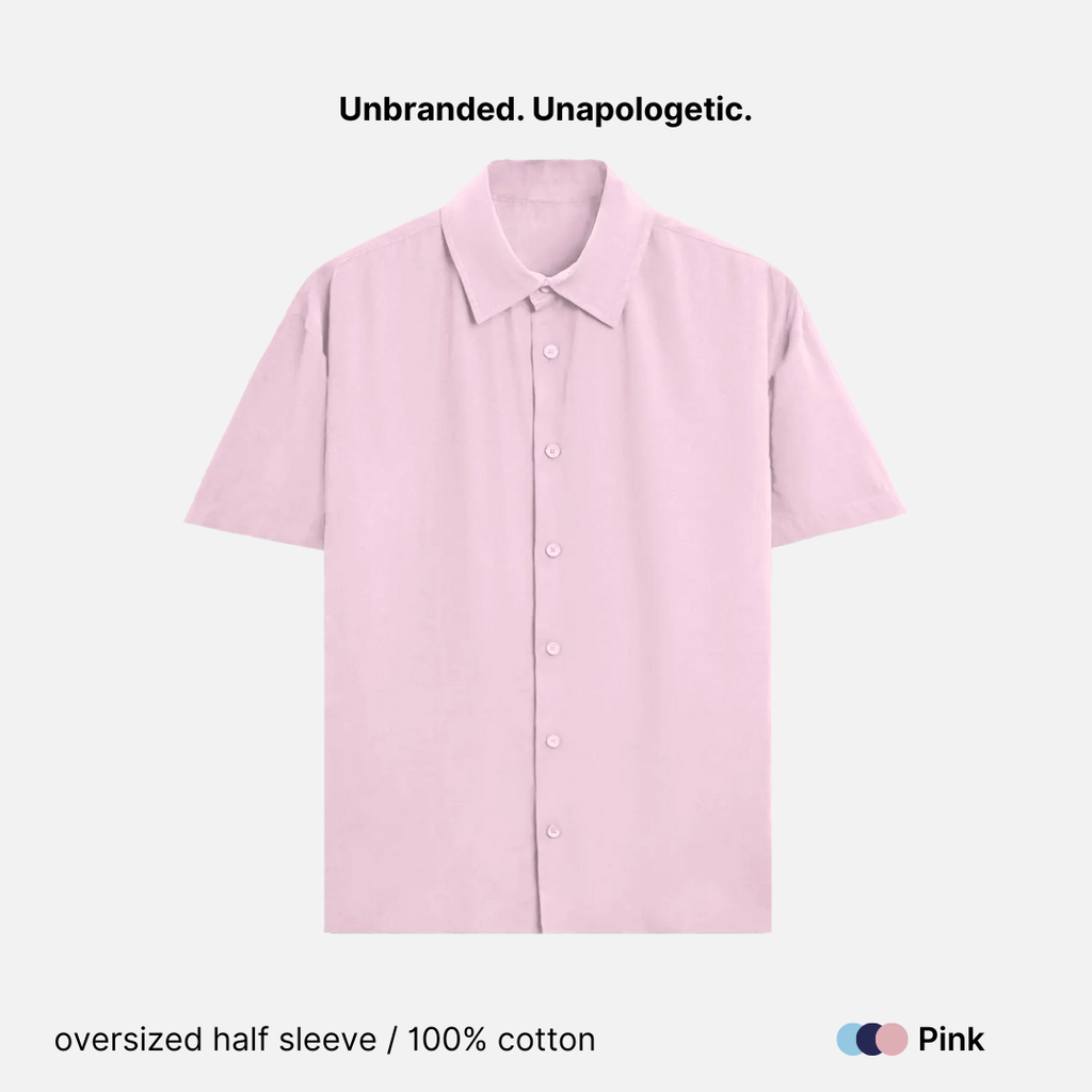 Oversized Fit Cotton Unisex Half Sleeve Shirt - 240 GSM