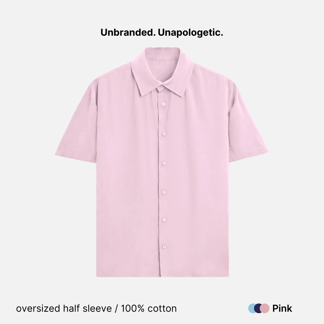 Oversized Fit Cotton Unisex Half Sleeve Shirt - 240 GSM