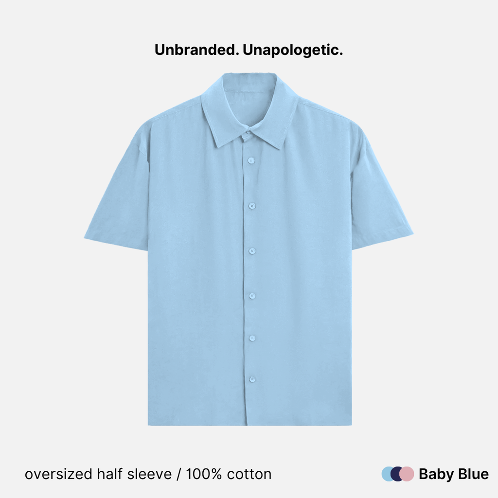 Oversized Fit Cotton Unisex Half Sleeve Shirt - 240 GSM