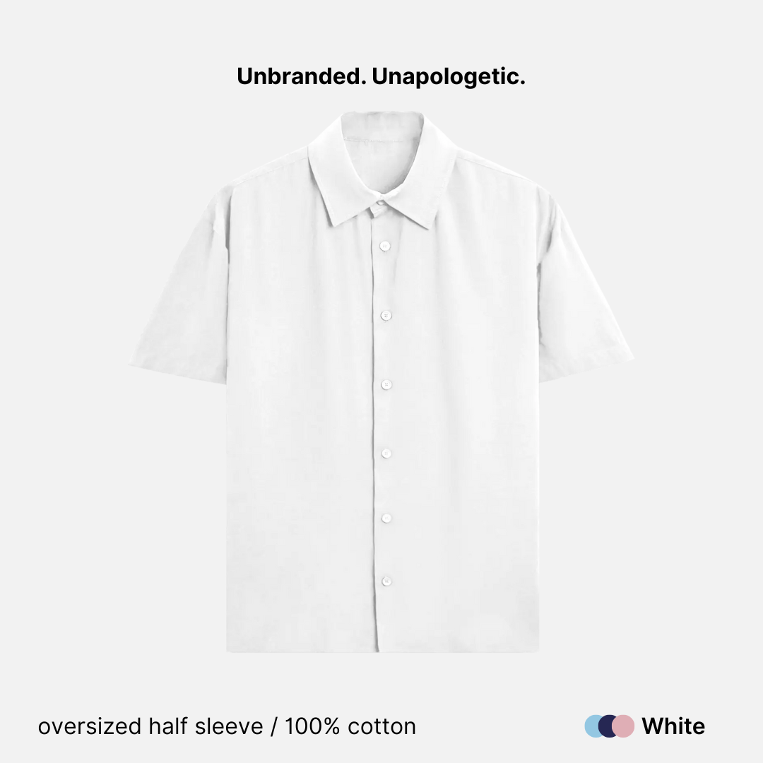 Oversized Fit Cotton Unisex Half Sleeve Shirt - 240 GSM